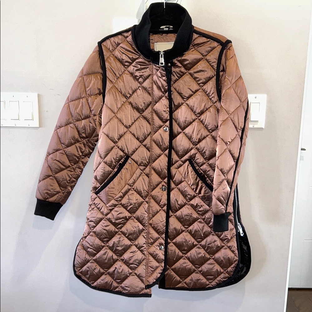 Adroit Atelier Libby Quilted Long Jacket Sepia Bronze - Picture 5 of 14